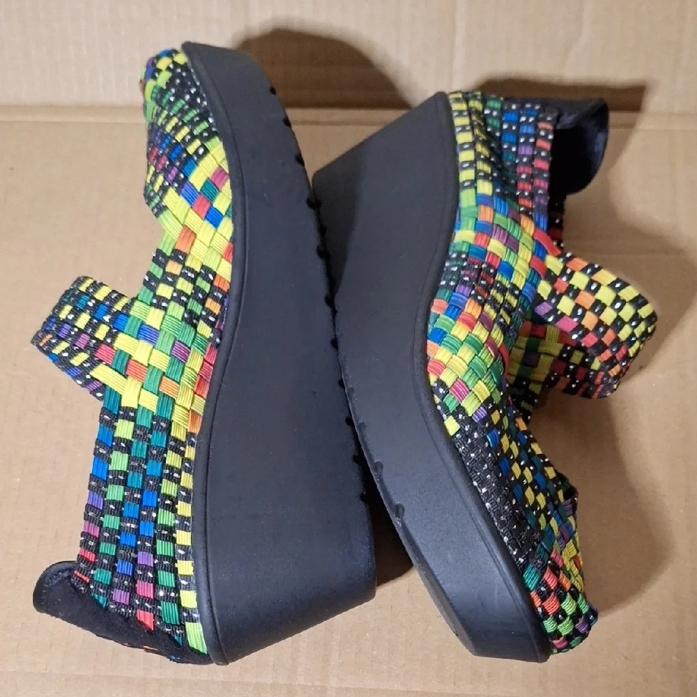 Steven By Steve Madden Brice Multicolor Woven Wedges 7